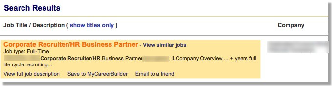CareerBuilder Corporate Recruiter Results