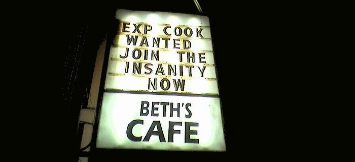 Help Wanted Beth's Cafe