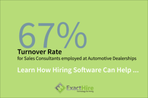 Automotive dealership suffer from a 67% turnover rate among sales consultants.