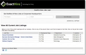 Applicant Tracking Portal Job Listings