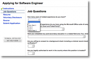 Custom Screening Questions | Employment Application