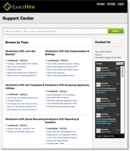 ExactHire Knowledge Base Support Center