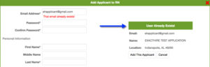 Applicant Tracking System Existing Applicant