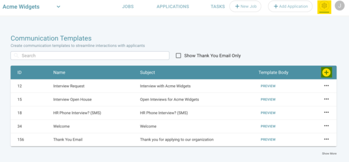 Applicant Tracking System Texting and Email Templates